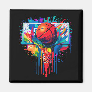 Colourful Drip Basketball Ball Hoop Slam Dunk Drip Magnet