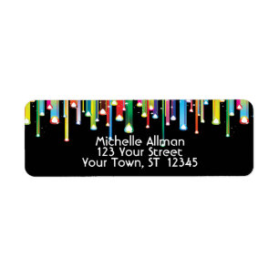 Colourful Dripping Lines Avery Label Return Address Label
