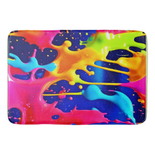 Colourful Dripping Paint Artwork Bath Mat