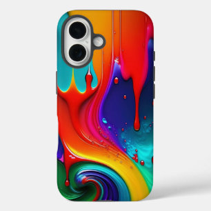 Colourful dripping paint iPhone 16 case