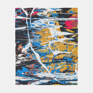 Colourful dripping paint: graffiti wall. fleece blanket