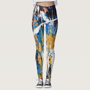 Colourful dripping paint: graffiti wall. leggings