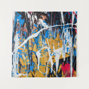 Colourful dripping paint: graffiti wall. tapestry