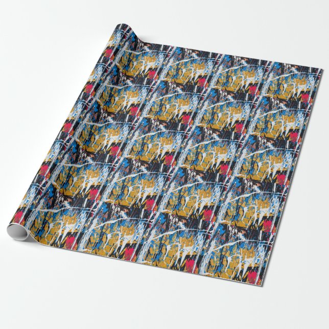 Colourful dripping paint: graffiti wall. wrapping paper (Unrolled)