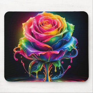 Colourful Dripping Rose mousepad