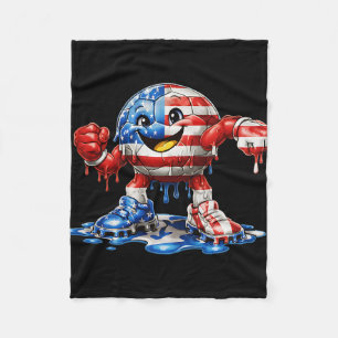 Colourful Dripping Soccer America Men Women Usa So Fleece Blanket
