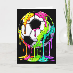 Colourful Dripping Soccer Art Sport Illustration M Card