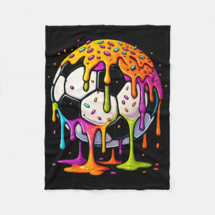 Colourful Dripping Soccer Art Sport Illustration M Fleece Blanket