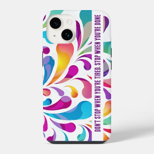 Colourful drop pattern | motivation quote iPhone case (Back)