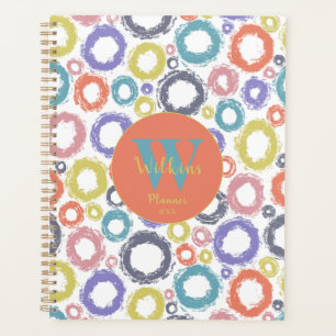 Colourful Dry Brush Circles Modern Vibrant Design Planner