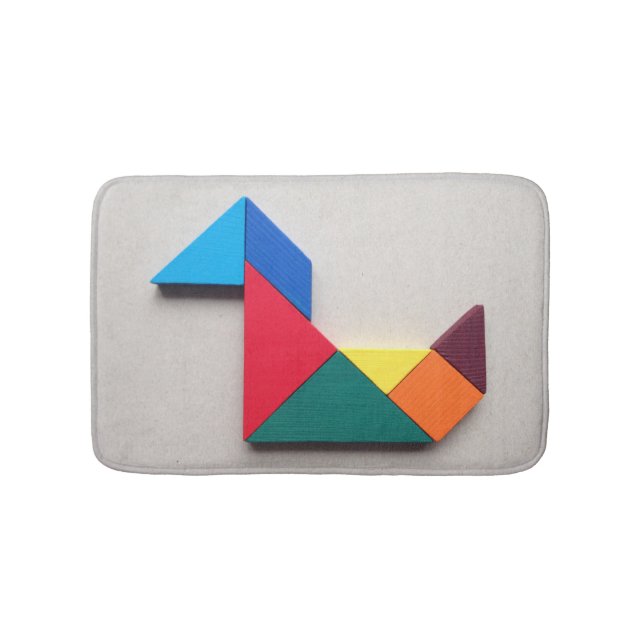 Colourful duck Tangram Bath Mat (Front)