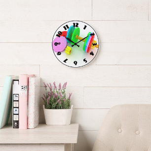 Colourful Dumbbells Clock