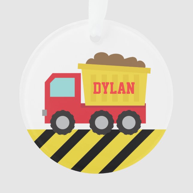 Colourful Dump Truck, Construction Vehicle for Boy Ornament (Front)