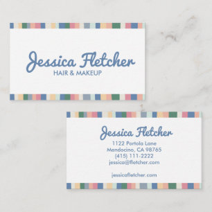 Colourful Dusty Stripes Minimalist Business Card