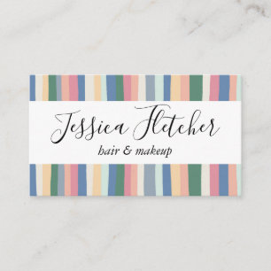 Colourful Dusty Stripes Minimalist Elegant Business Card