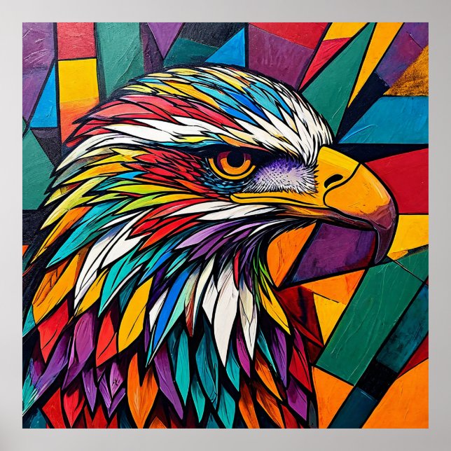 Colourful eagle artwork poster (Front)