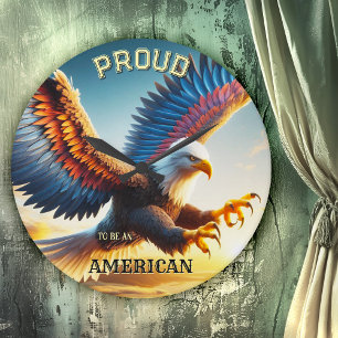 Colourful Eagle Classic Patriot Wall Clock
