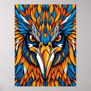 Colourful Eagle Portrait Abstract Poster