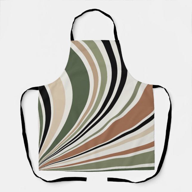 Colourful earth colours retro vibes apron (Front)