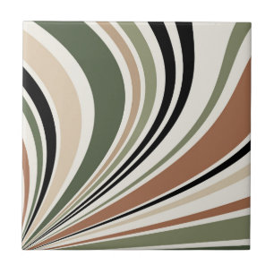 Colourful earth colours retro vibes ceramic tile