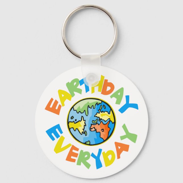 Colourful Earth Day Key Ring (Front)