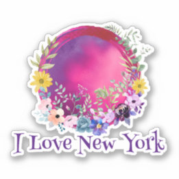 Colourful Earth I Love New York Sticker