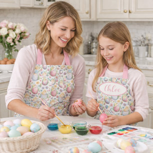 Colourful Easter Apron with Pastel Egg Design