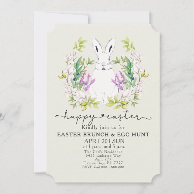 Colourful Easter Brunch & Egg Hunt Invitation (Front)