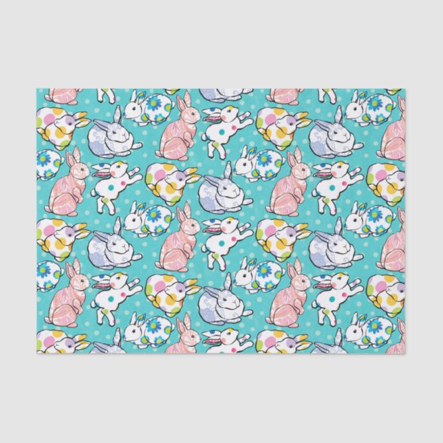 Colourful Easter Bunnies Tissue Paper (Front)