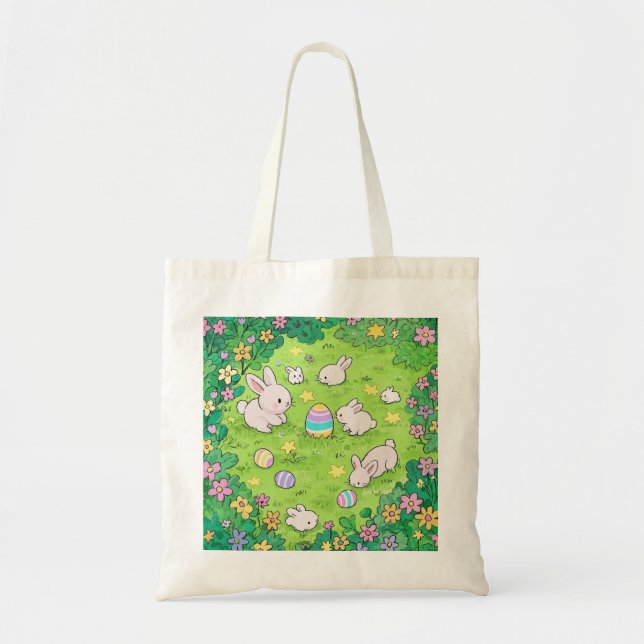 Colourful Easter Bunnies  Tote Bag (Front)