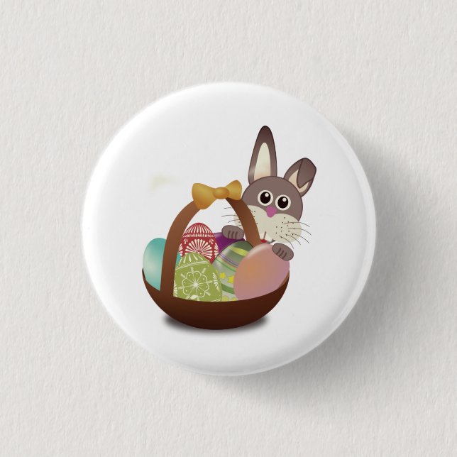 Colourful Easter Bunny And Eggs  3 Cm Round Badge (Front)
