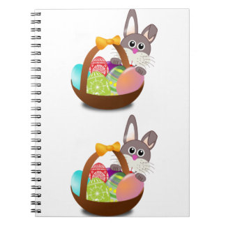 Colourful Easter Bunny And Eggs Notebook