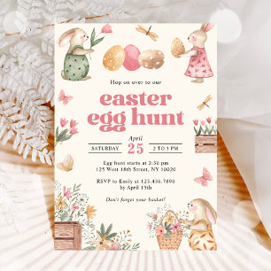 Colourful Easter Bunny Easter Egg Hunt Party Invitation