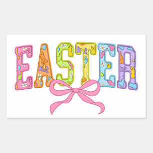 Colourful Easter Celebration Rectangular Sticker