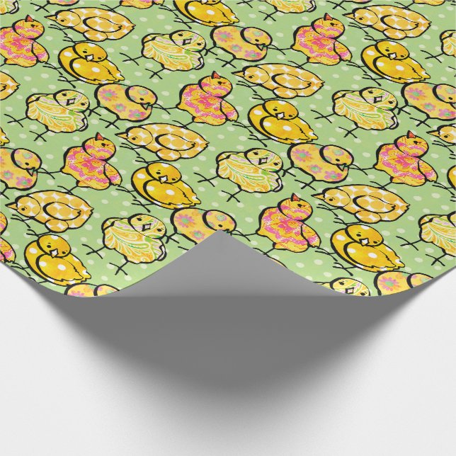 Colourful Easter Chicks Wrapping Paper (Corner)