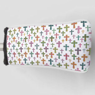 Colourful Easter cross patterned Golf Head Cover