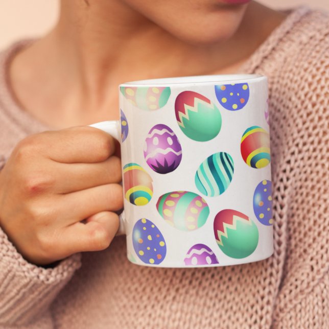 Colourful Easter Decorated Egg Modern Cute Coffee Mug (Creator Uploaded)
