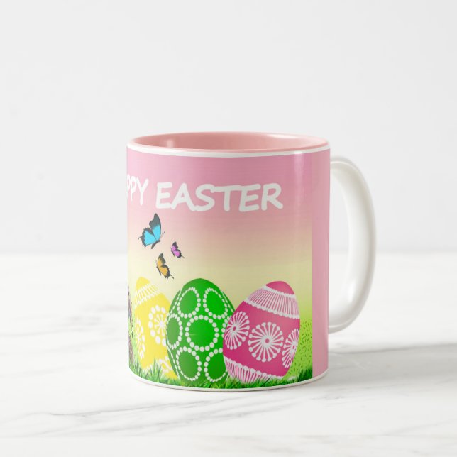 Colourful Easter Decorative Coffee Mug (Front Right)