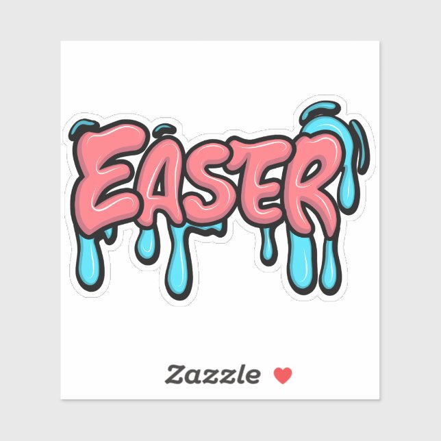 Colourful Easter Drip Text Graffiti Style Design (Sheet)