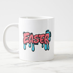 Colourful Easter Drip Text Graffiti Style Design Large Coffee Mug