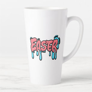 Colourful Easter Drip Text Graffiti Style Design Latte Mug