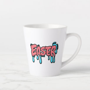 Colourful Easter Drip Text Graffiti Style Design Latte Mug