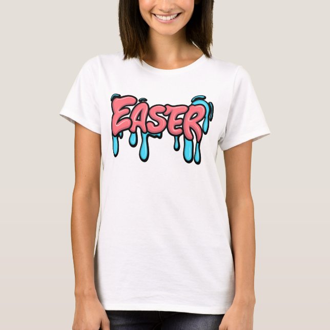Colourful Easter Drip Text Graffiti Style Design T-Shirt (Front)