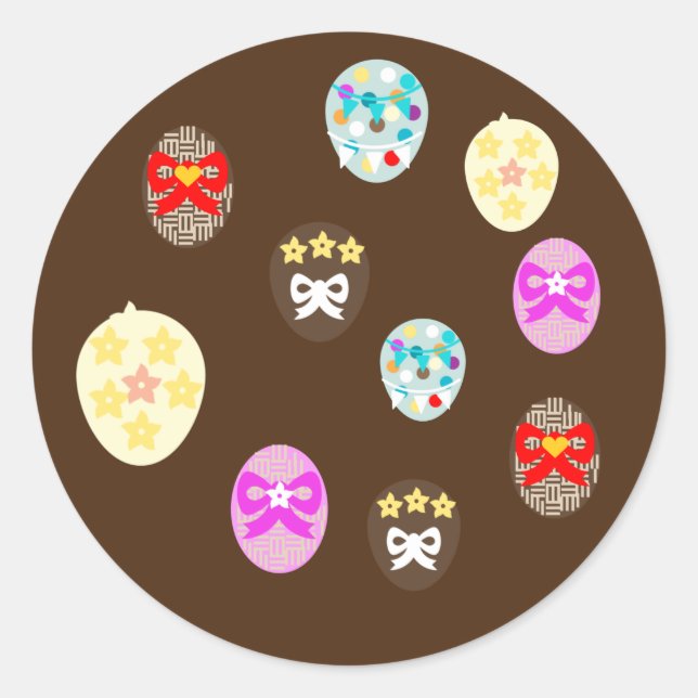 Colourful Easter Egg  Classic Round Sticker (Front)