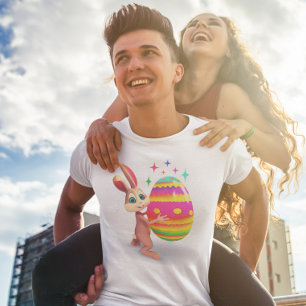 Colourful Easter Egg Cute Easter Bunny Egg Hunt Fu T-Shirt