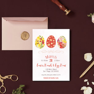 Colourful Easter Egg Hunt Party Brunch Invitation