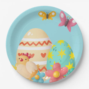 Colourful Easter Egg  Paper Plate
