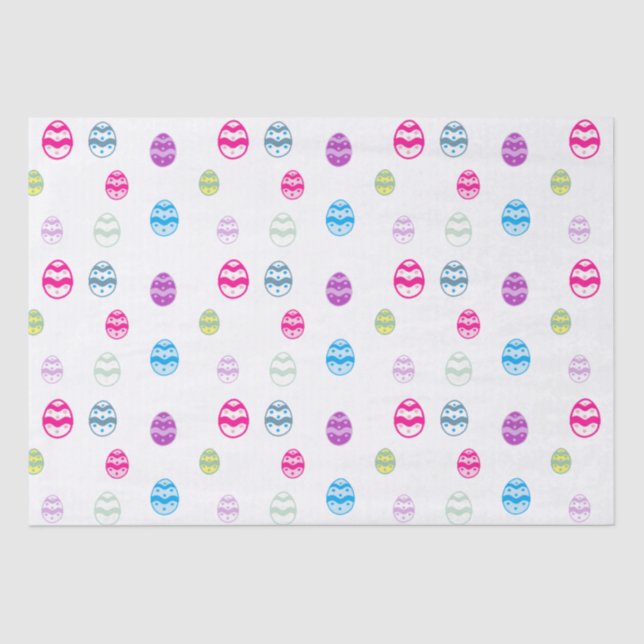 Colourful Easter Egg Pattern Tissue Paper (Front)