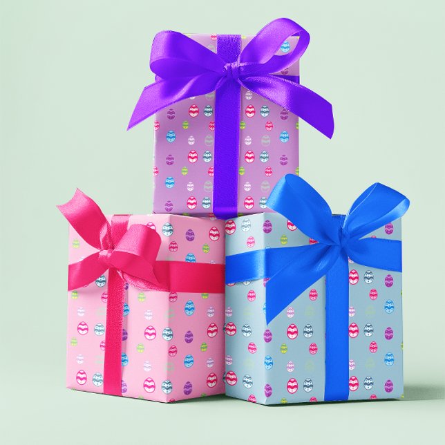 Colourful Easter Egg Pattern Wrapping Paper Sheet (Creator Uploaded)