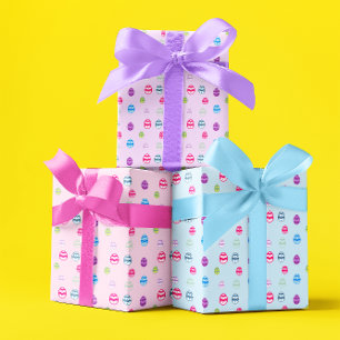 Colourful Easter Egg Pattern Wrapping Paper Sheets